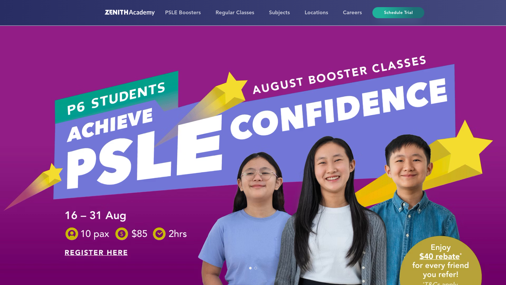 website screenshot of https://zenith-academy.pages.dev/