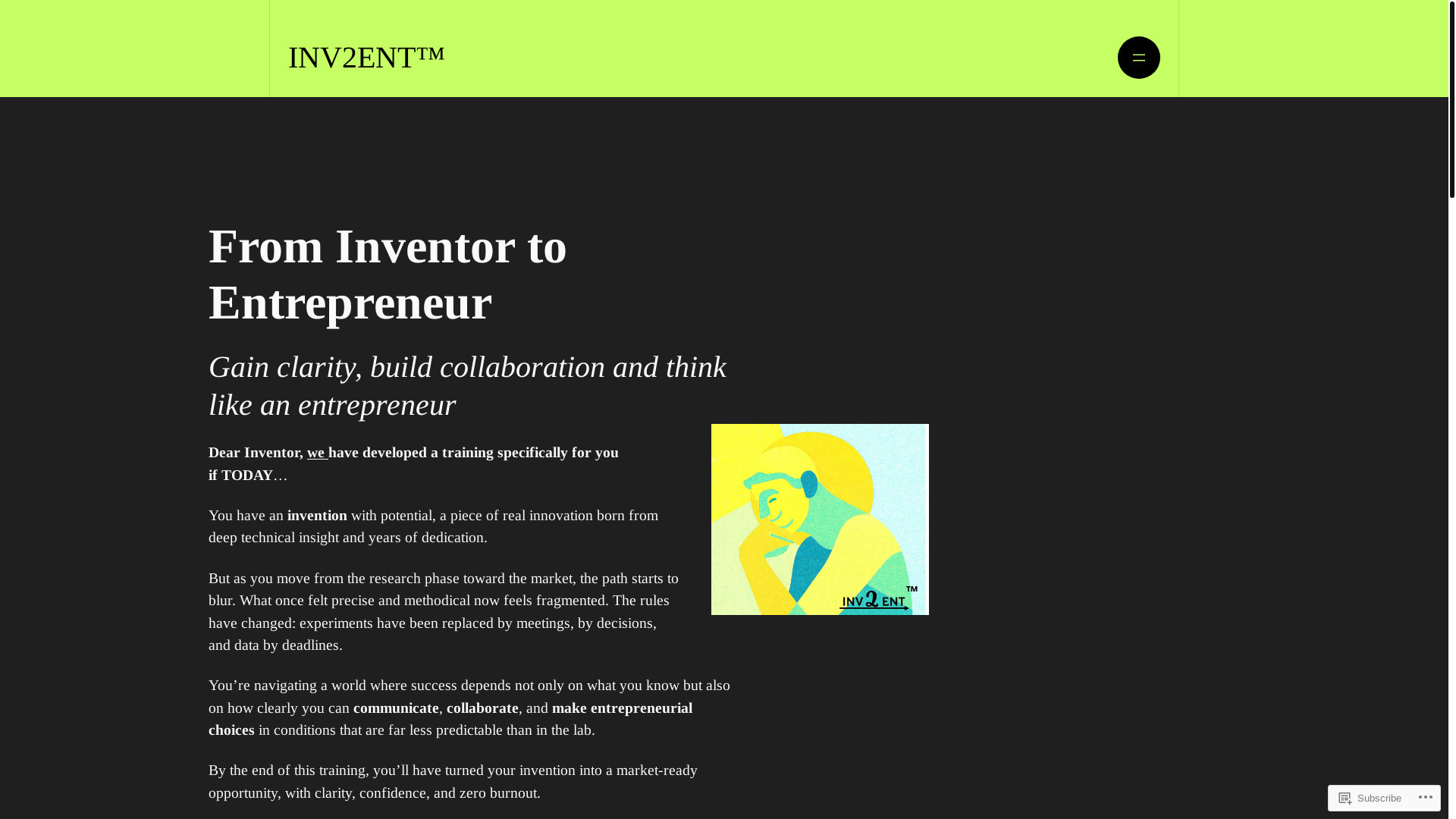website screenshot of https://inventortoentrepeneur.com/