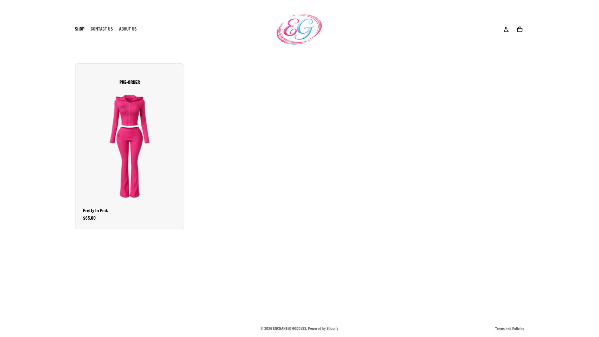 website screenshot of https://enchantedgoddess.store