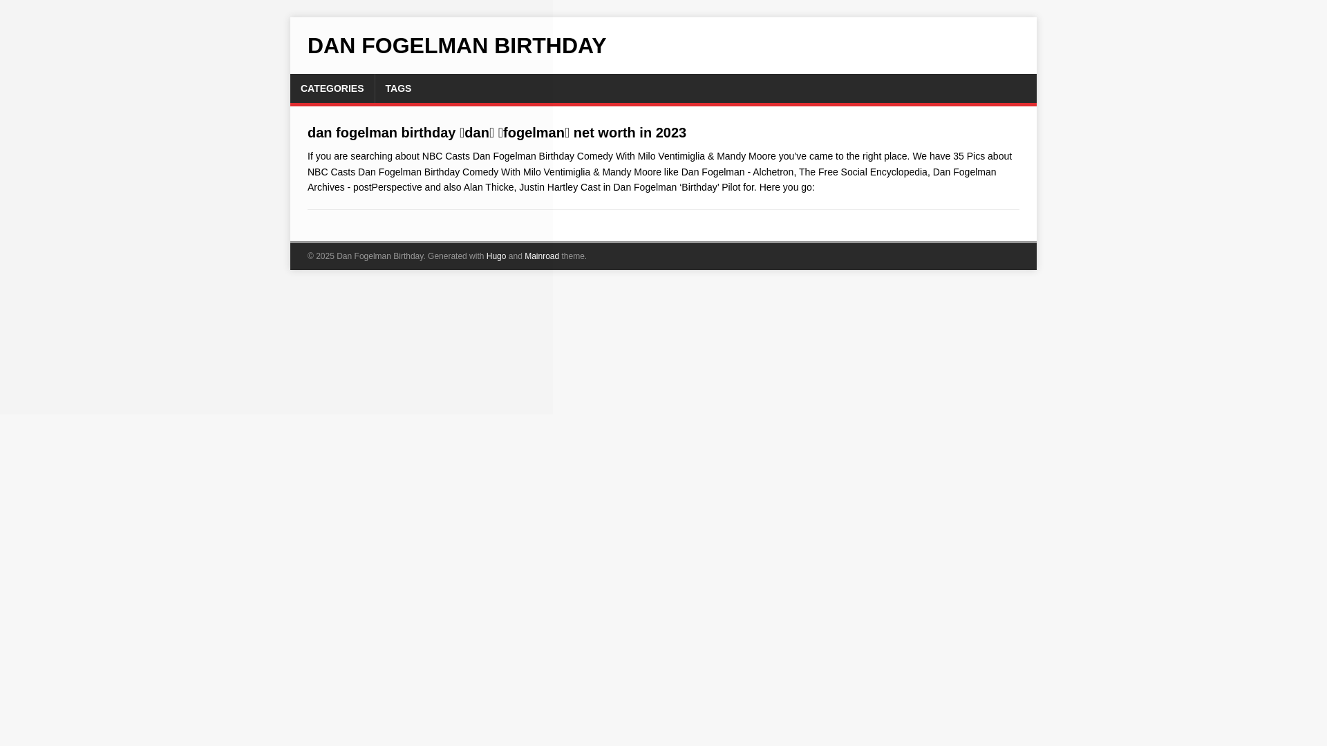 website screenshot of https://dan-fogelman-birthday.pages.dev/