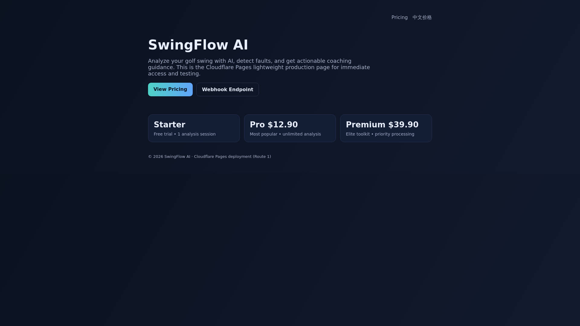 website screenshot of https://swingflowai.app/