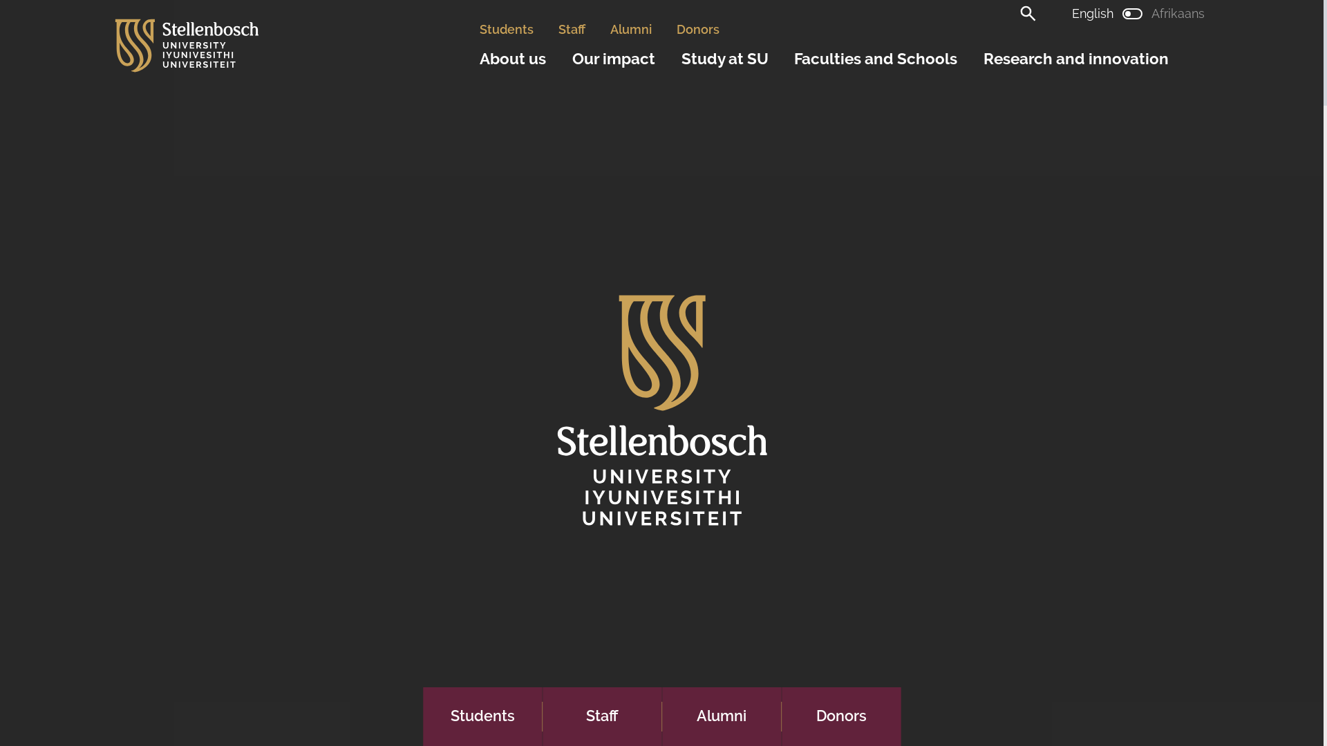 website screenshot of https://su.ac.za/