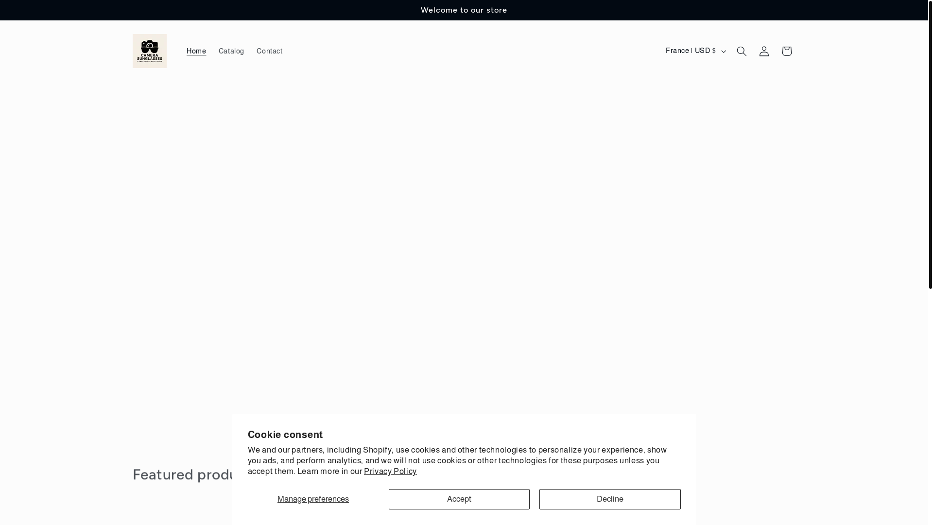 website screenshot of https://camerasunglasses.shop/