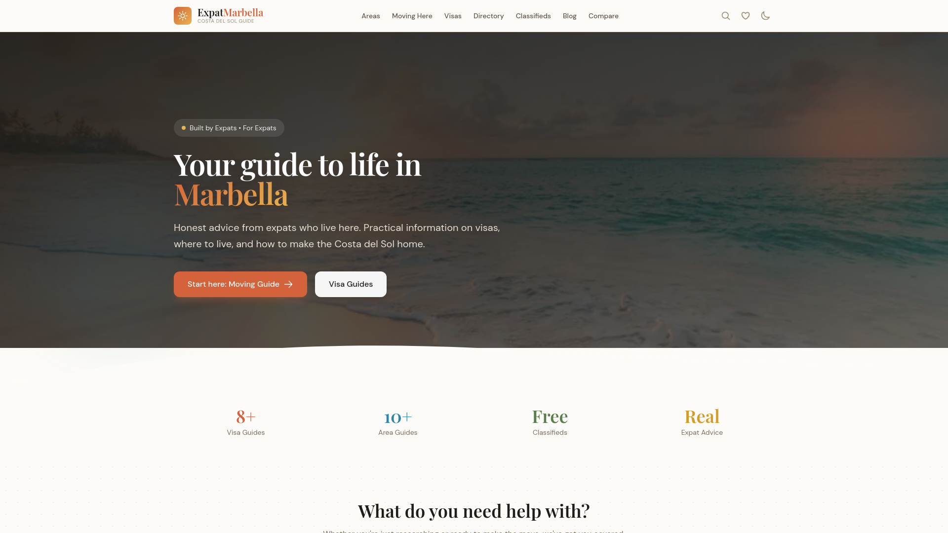 website screenshot of https://expatmarbella.com/