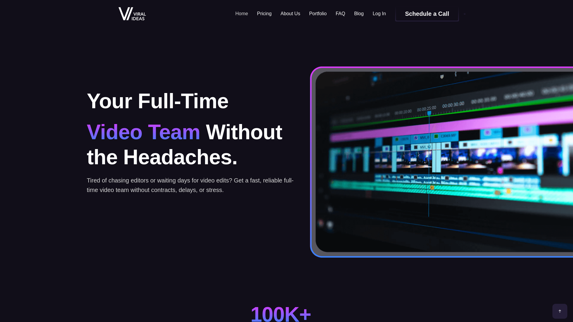 website screenshot of https://viralideastudio.com/