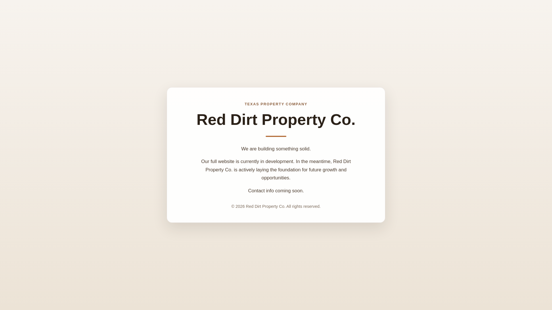 website screenshot of https://reddirtprop.com/