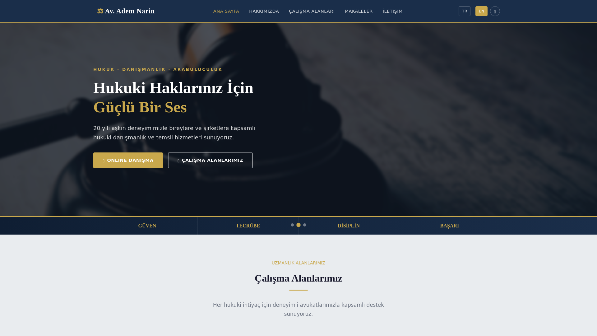 website screenshot of https://ademnarinhukuk.com/