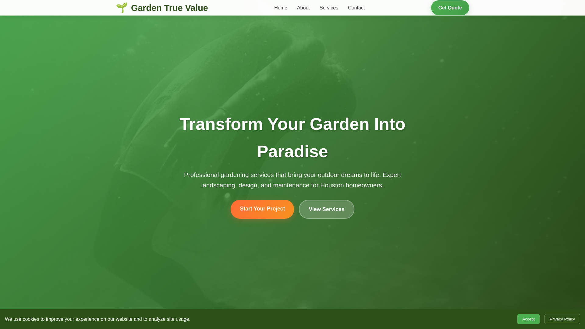 website screenshot of https://gardentruevalue.xyz/
