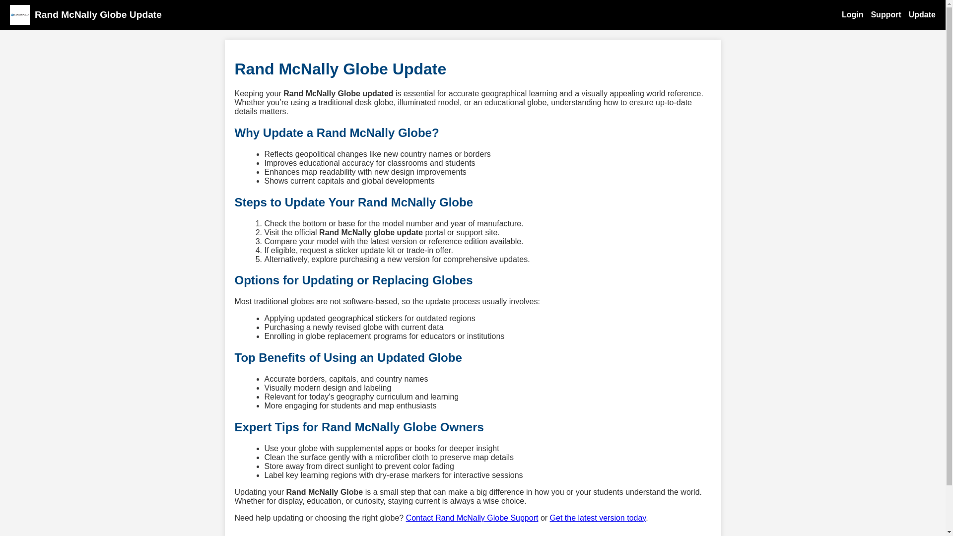 website screenshot of https://rand-mcnally-globes.pages.dev/