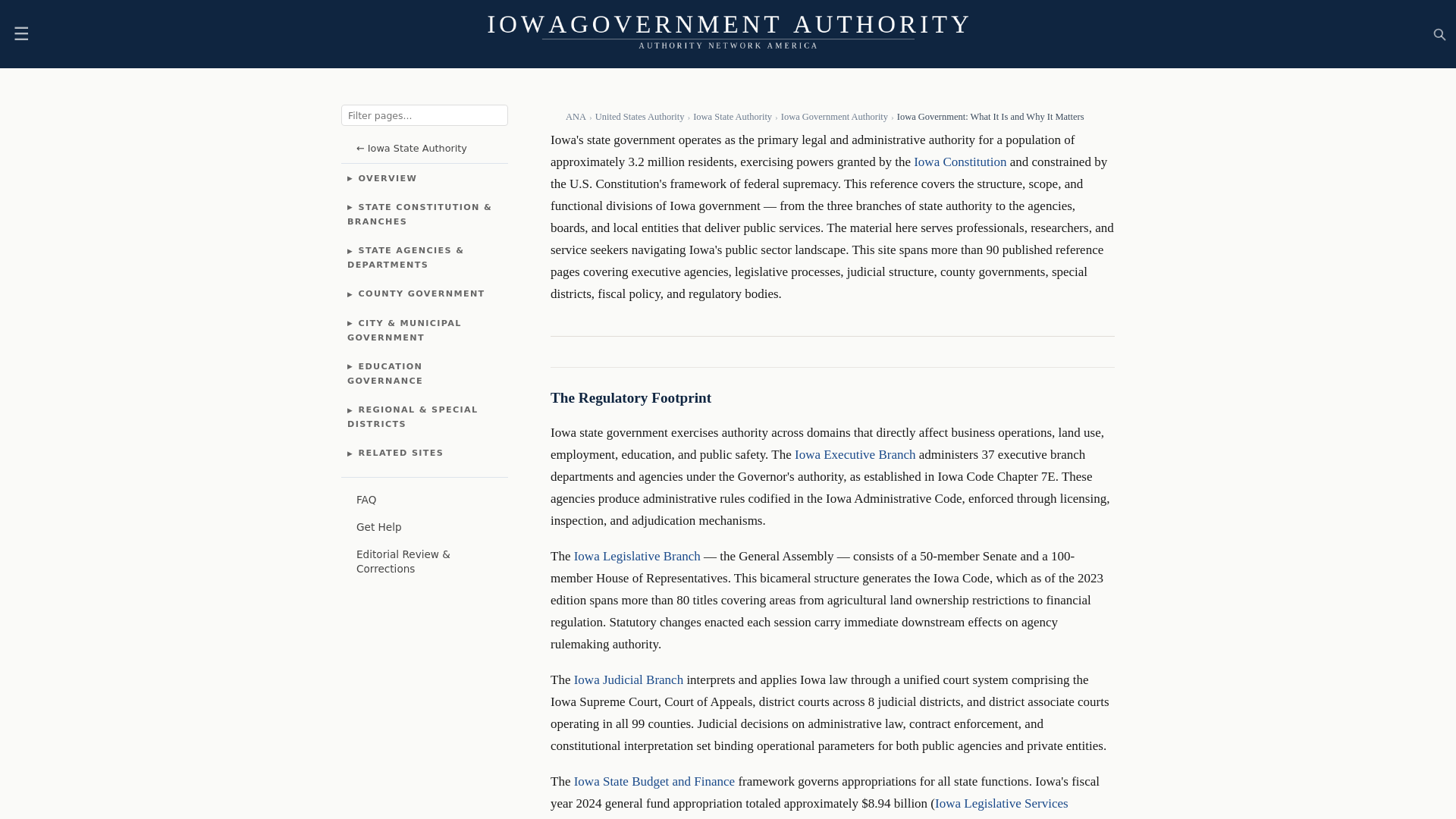 website screenshot of https://iowagovernmentauthority.com/