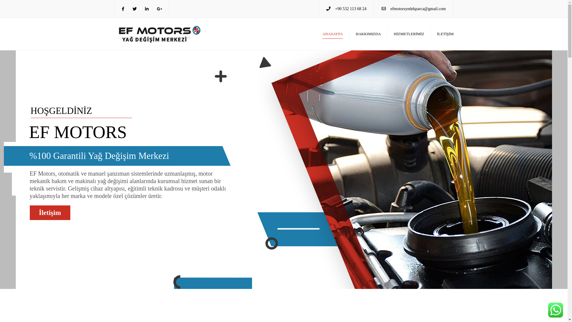 website screenshot of https://efmotorsyagdegisimmerkezi.com/