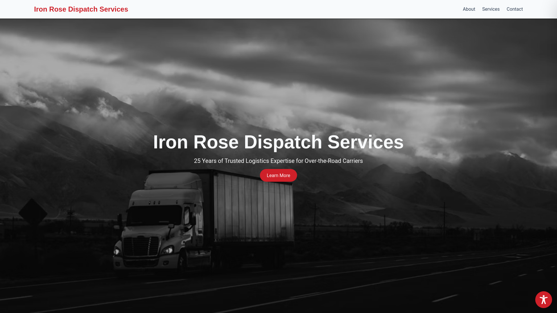 website screenshot of https://ironrosedispatchservices.com