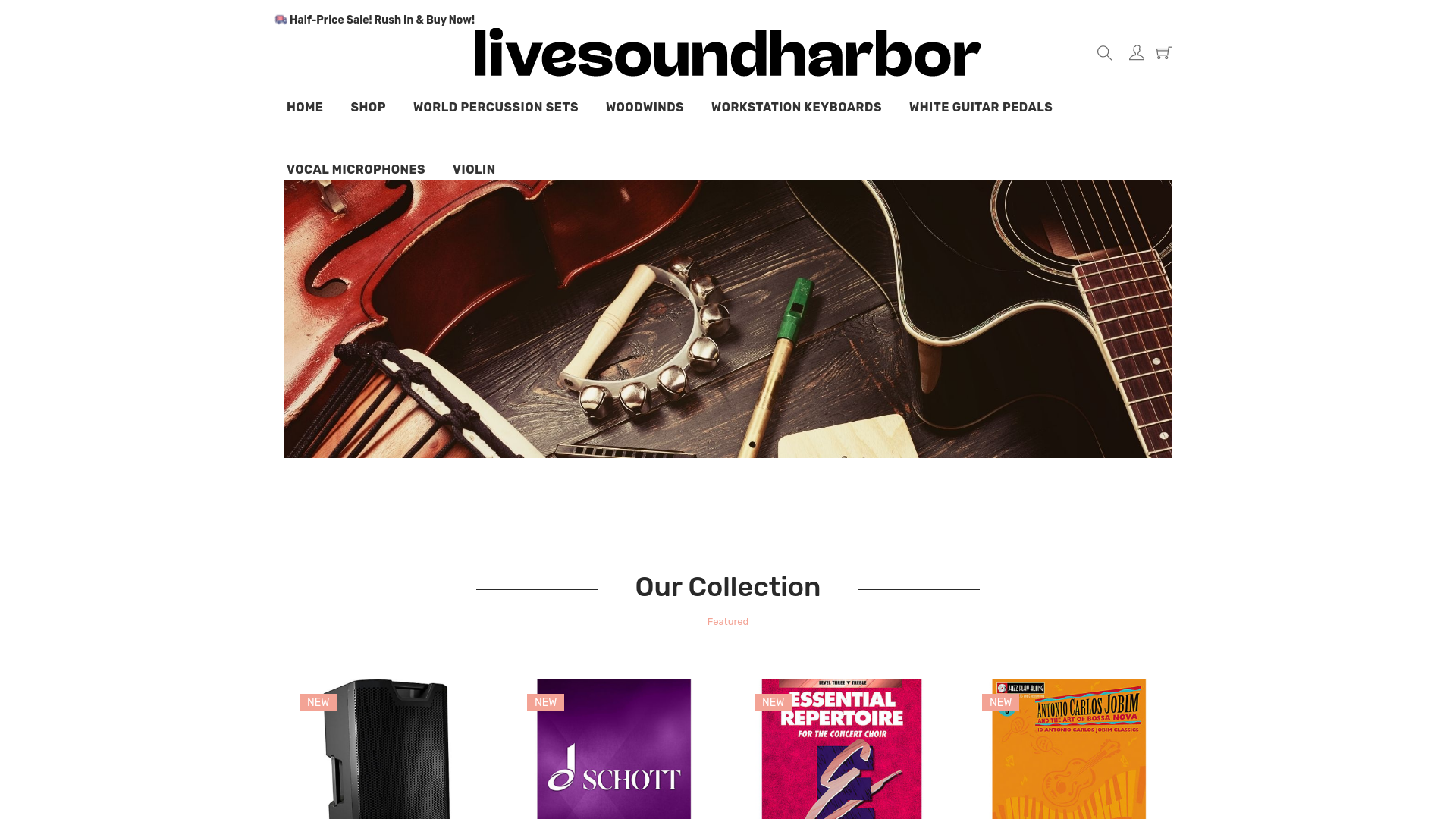 website screenshot of https://livesoundharbor.com/