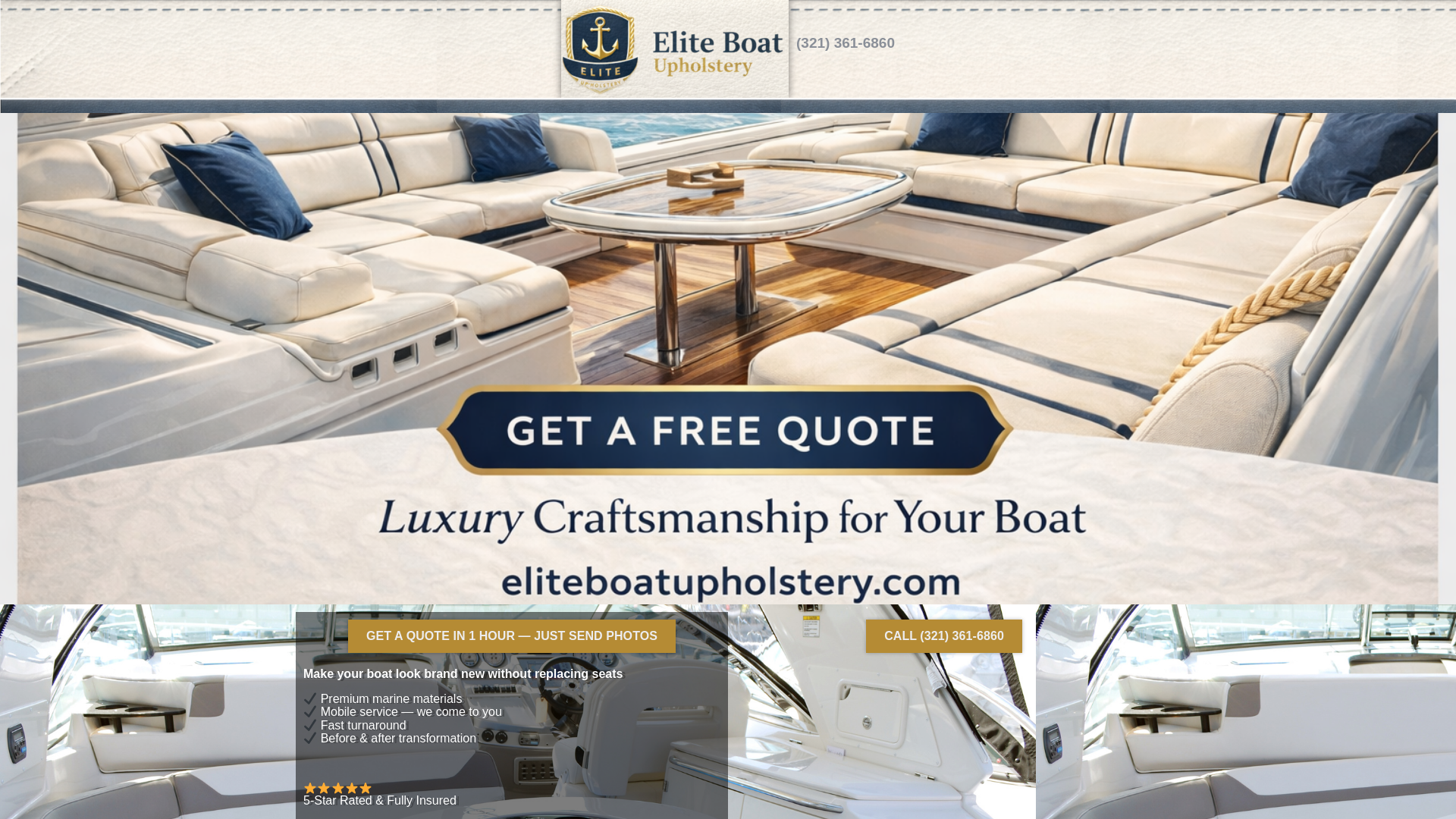 website screenshot of https://eliteboatupholstery.com