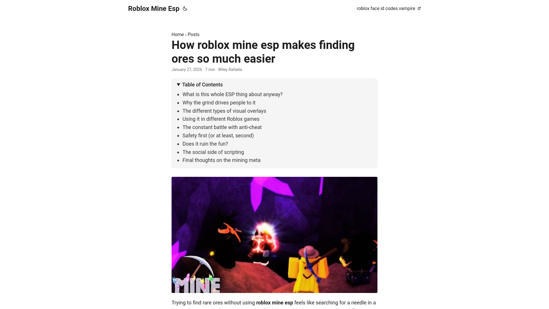 website screenshot of https://roblox-mine-esp.pages.dev/