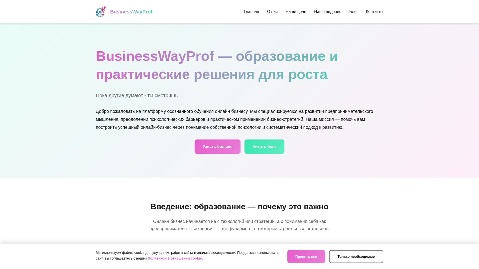 website screenshot of https://businesswayprof.com/