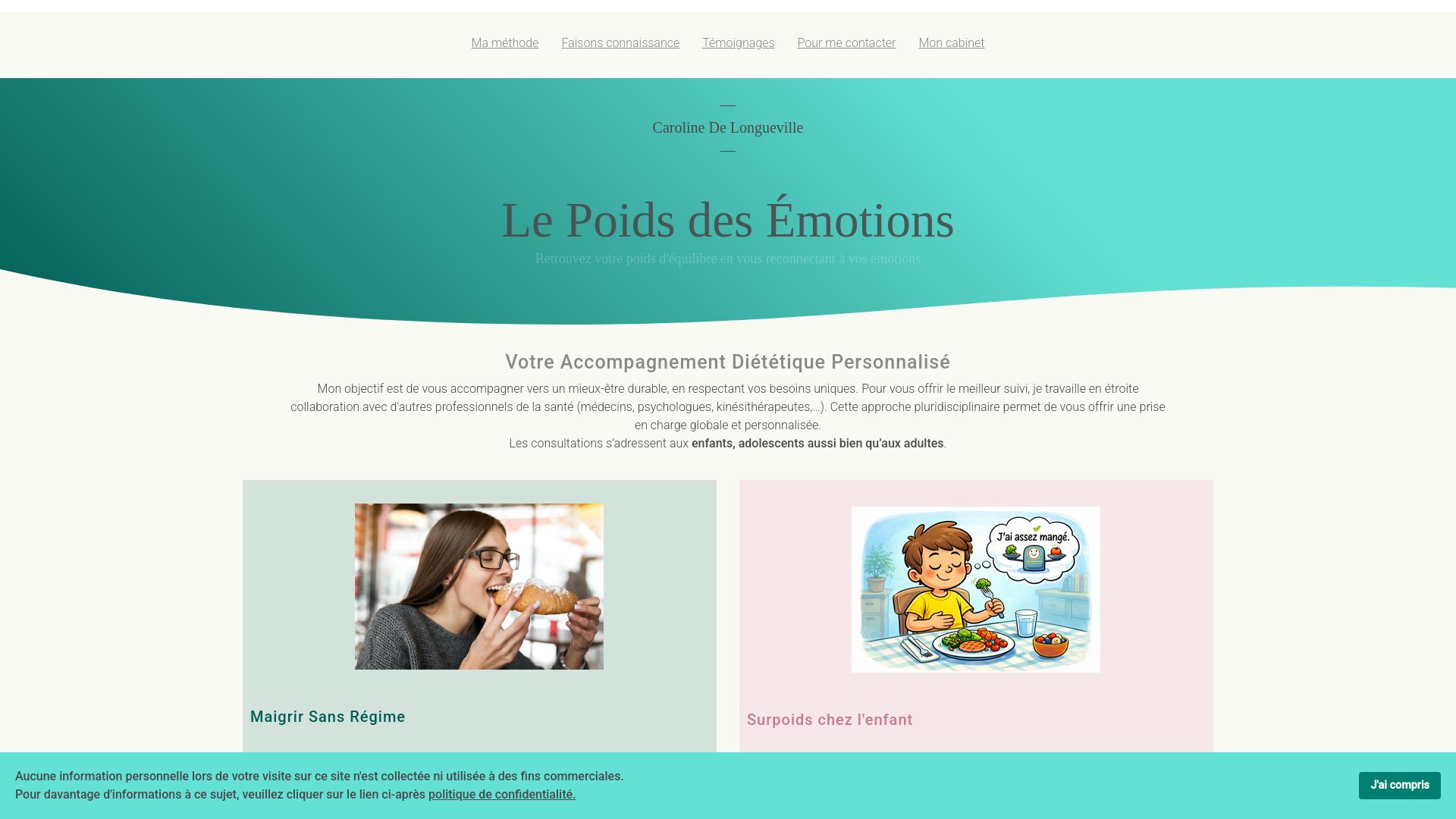website screenshot of https://le-poids-des-emotions.be
