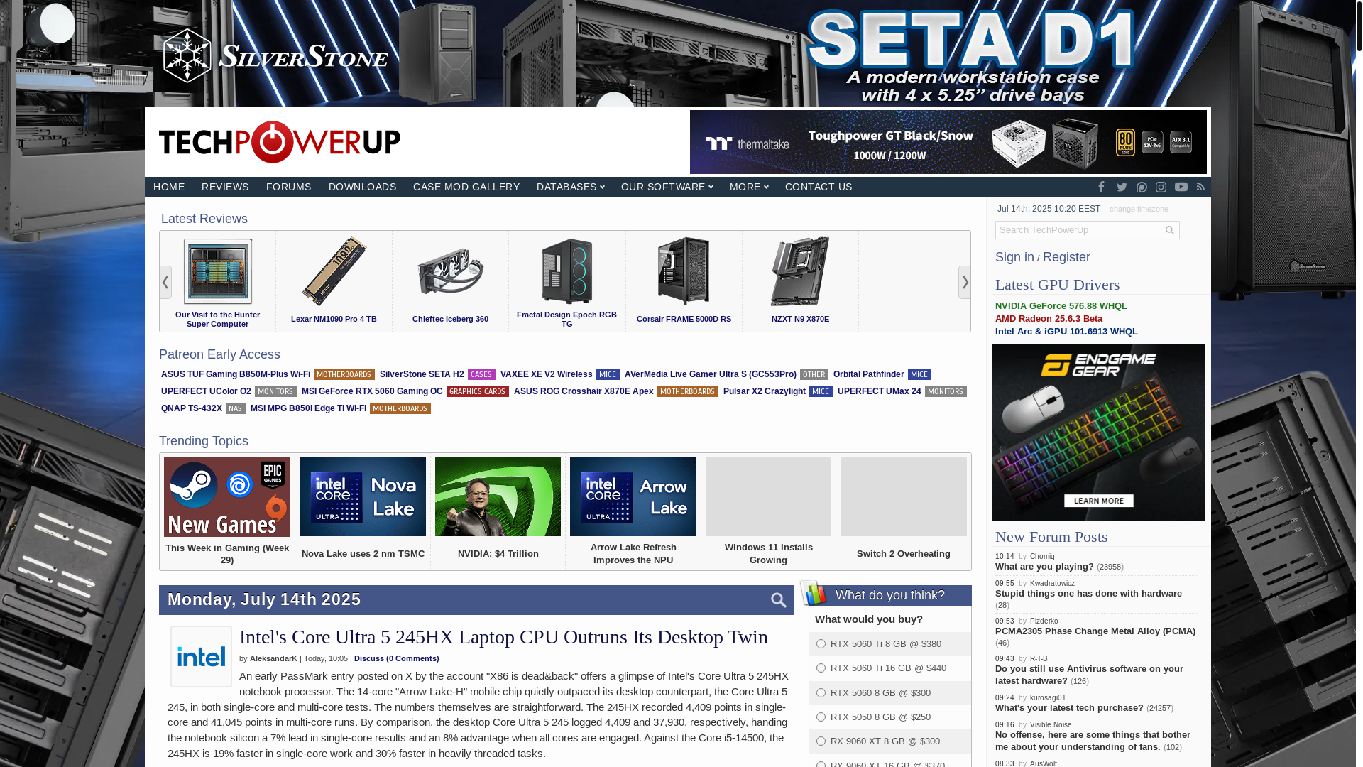 website screenshot of https://techpowerup.com/