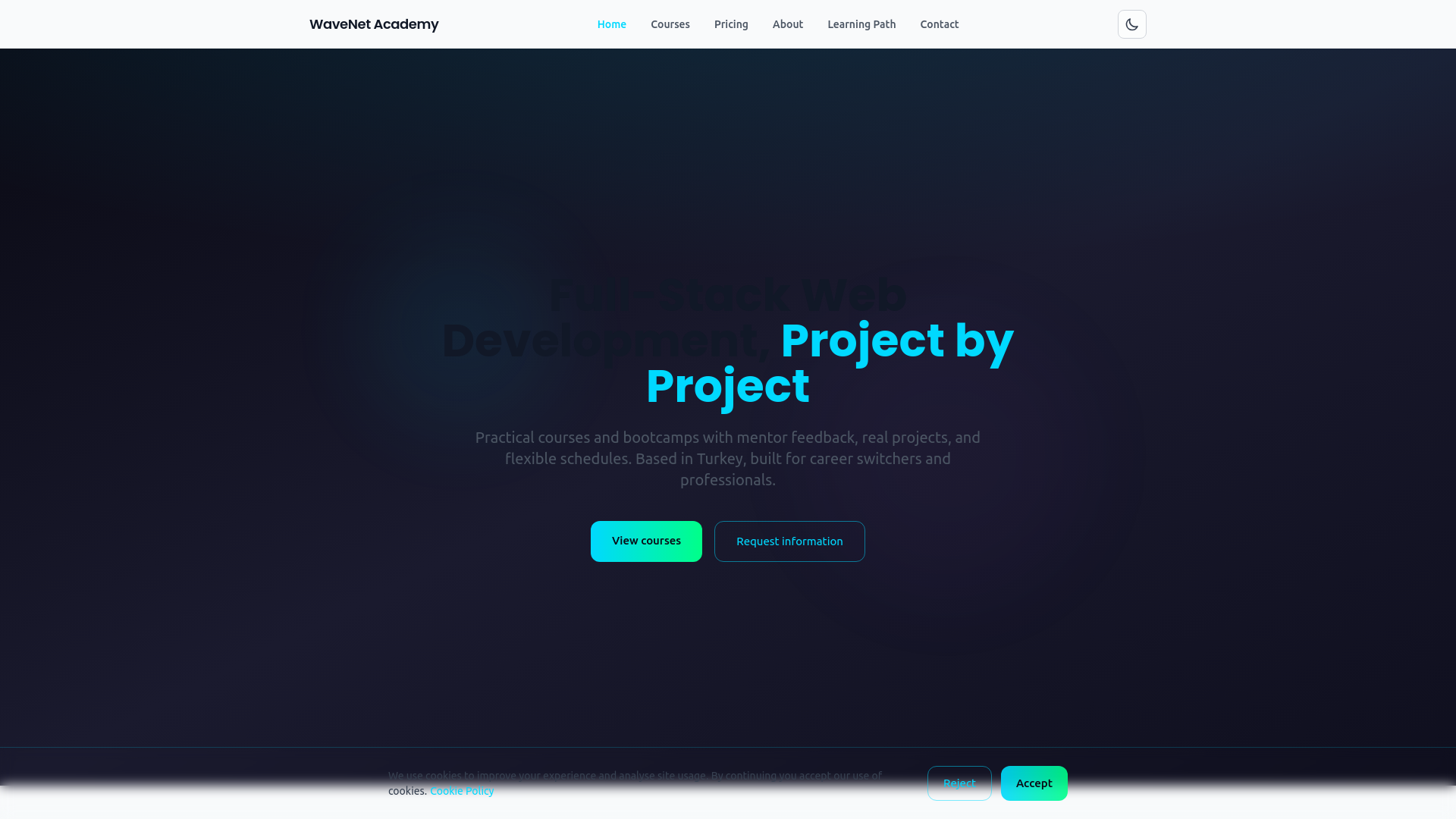 website screenshot of https://wave-net.digital/