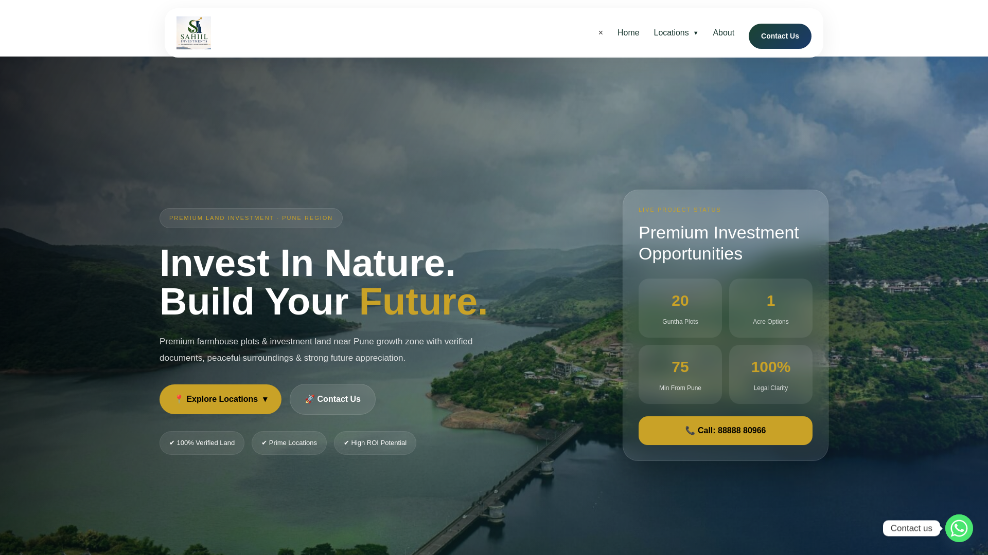 website screenshot of https://sahiilinvestments.com/