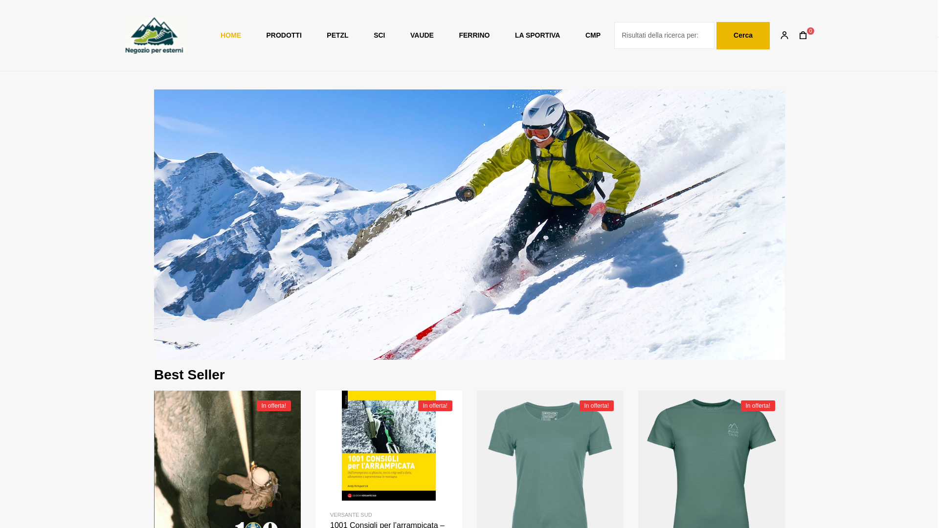 website screenshot of https://negozioperesterni.com/