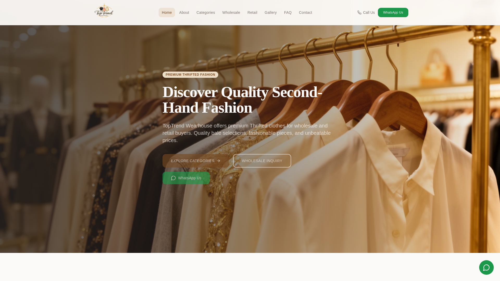 website screenshot of https://toptrendwearhouse.com