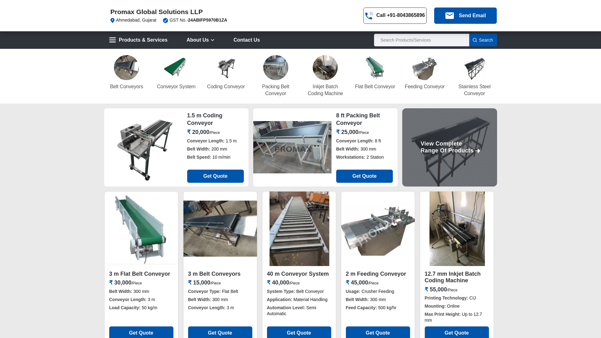 website screenshot of https://promaxglobalsolutions.com/