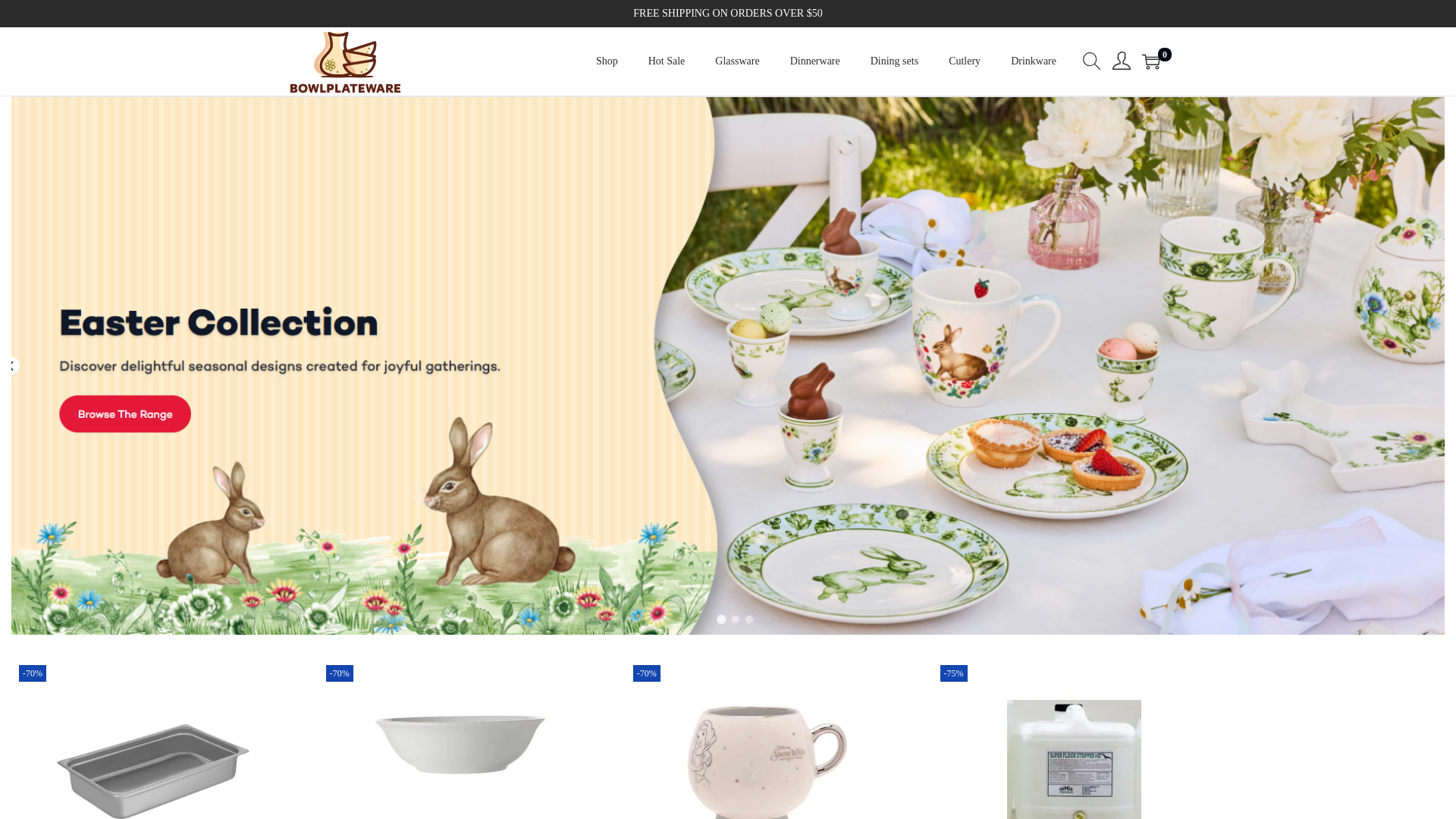 website screenshot of https://bowlplateware.com