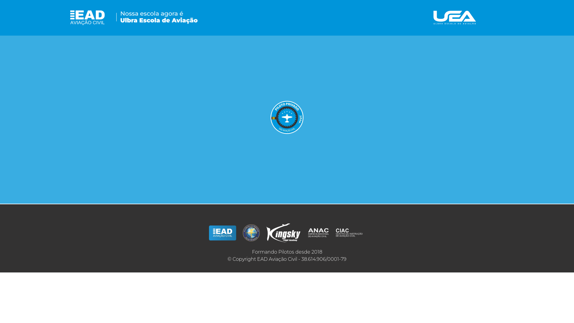 website screenshot of https://eadaviacao-matriculas.com.br/