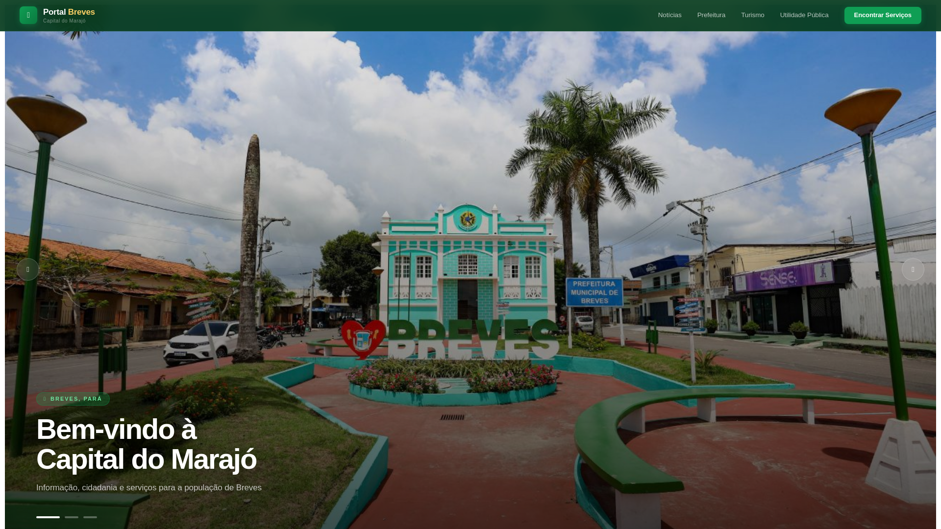 website screenshot of https://portaldebreves.com.br/