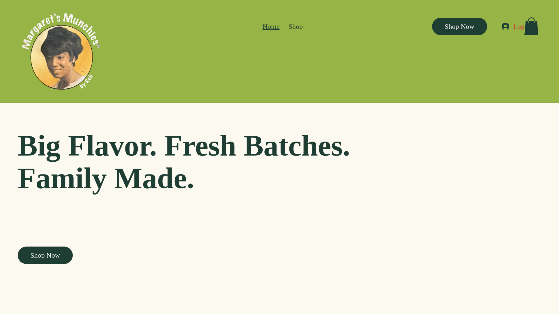 website screenshot of https://margaretsmunchies.net/