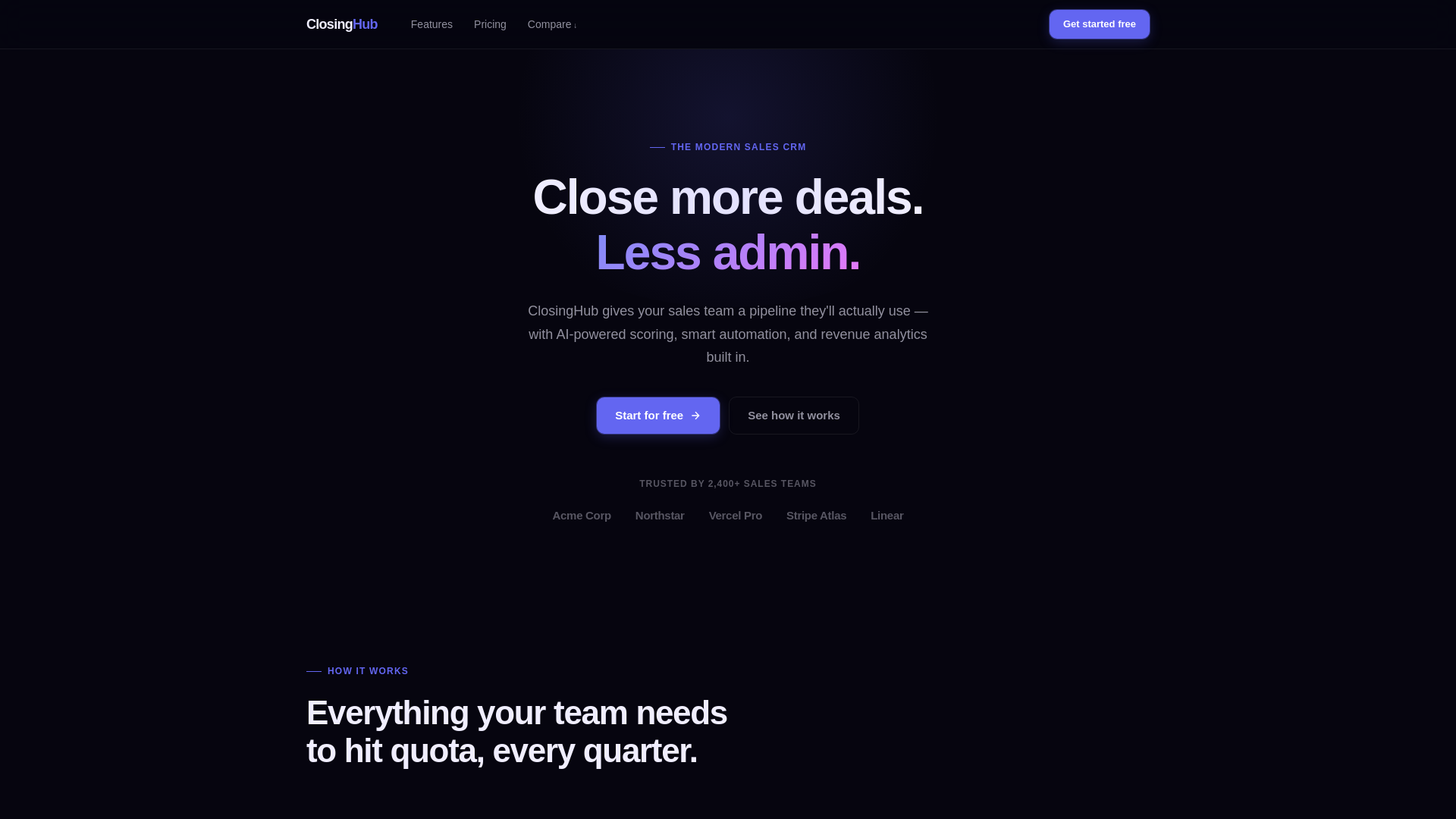 website screenshot of https://closinghub-landing.pages.dev/