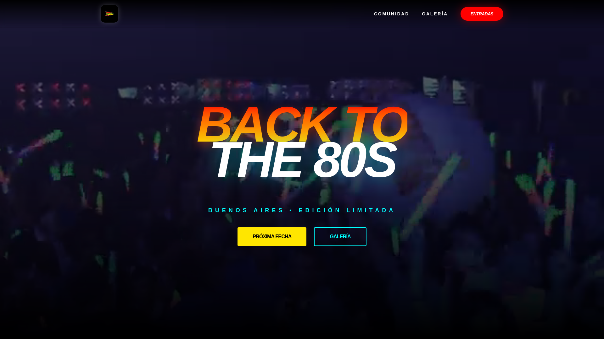 website screenshot of https://fiestabacktothe80s.com.ar/