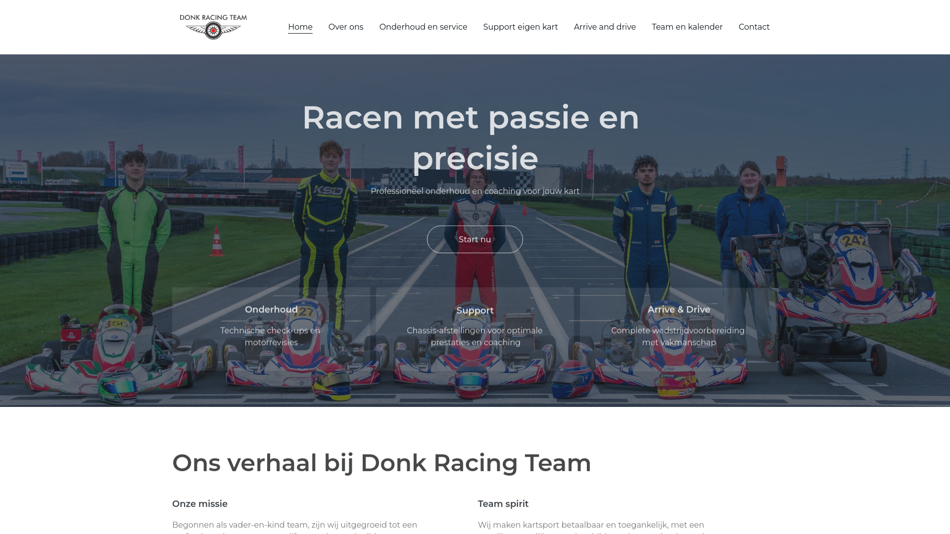 website screenshot of https://donkracingteam.nl