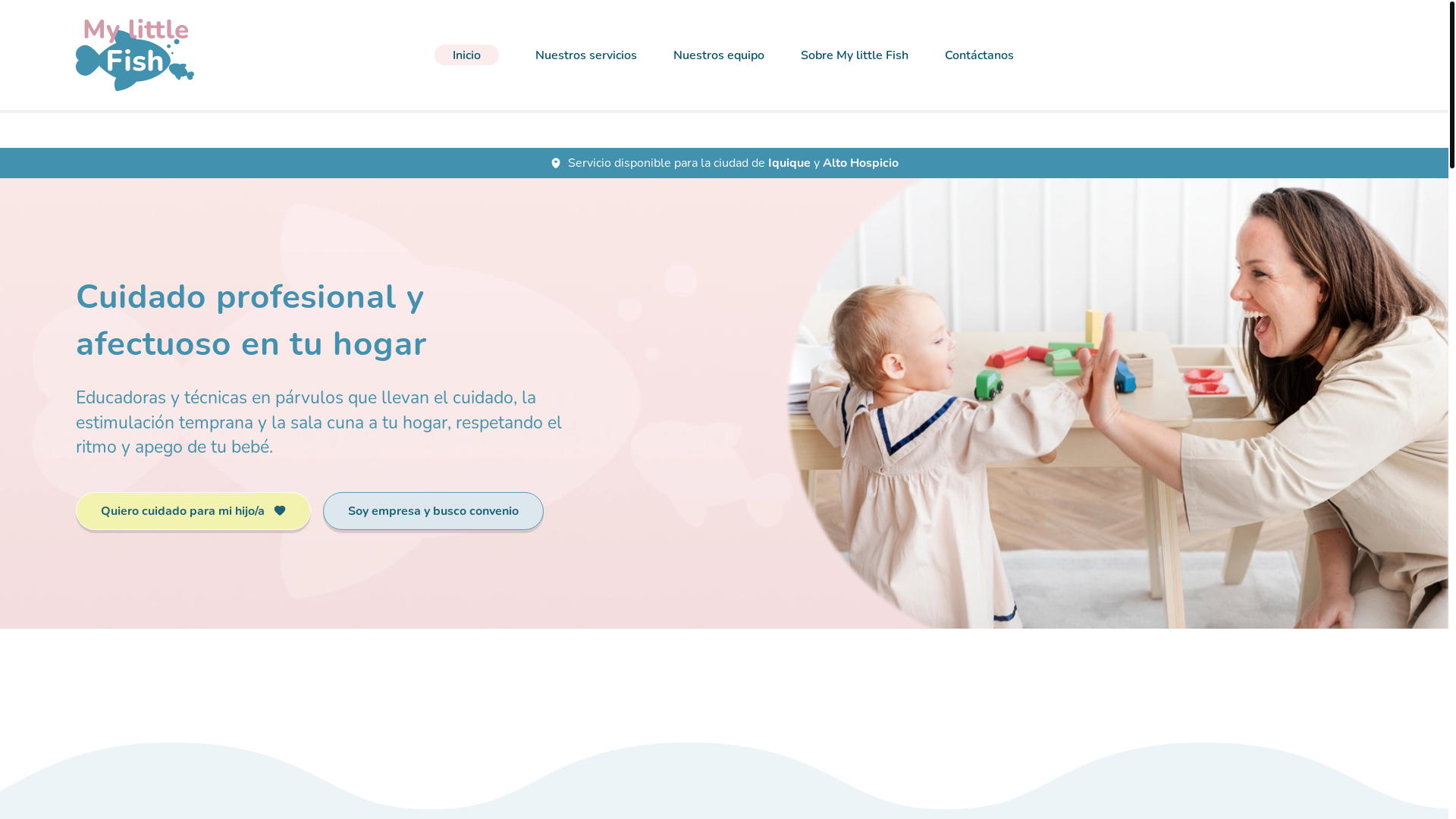 website screenshot of https://mylittlefish.cl/