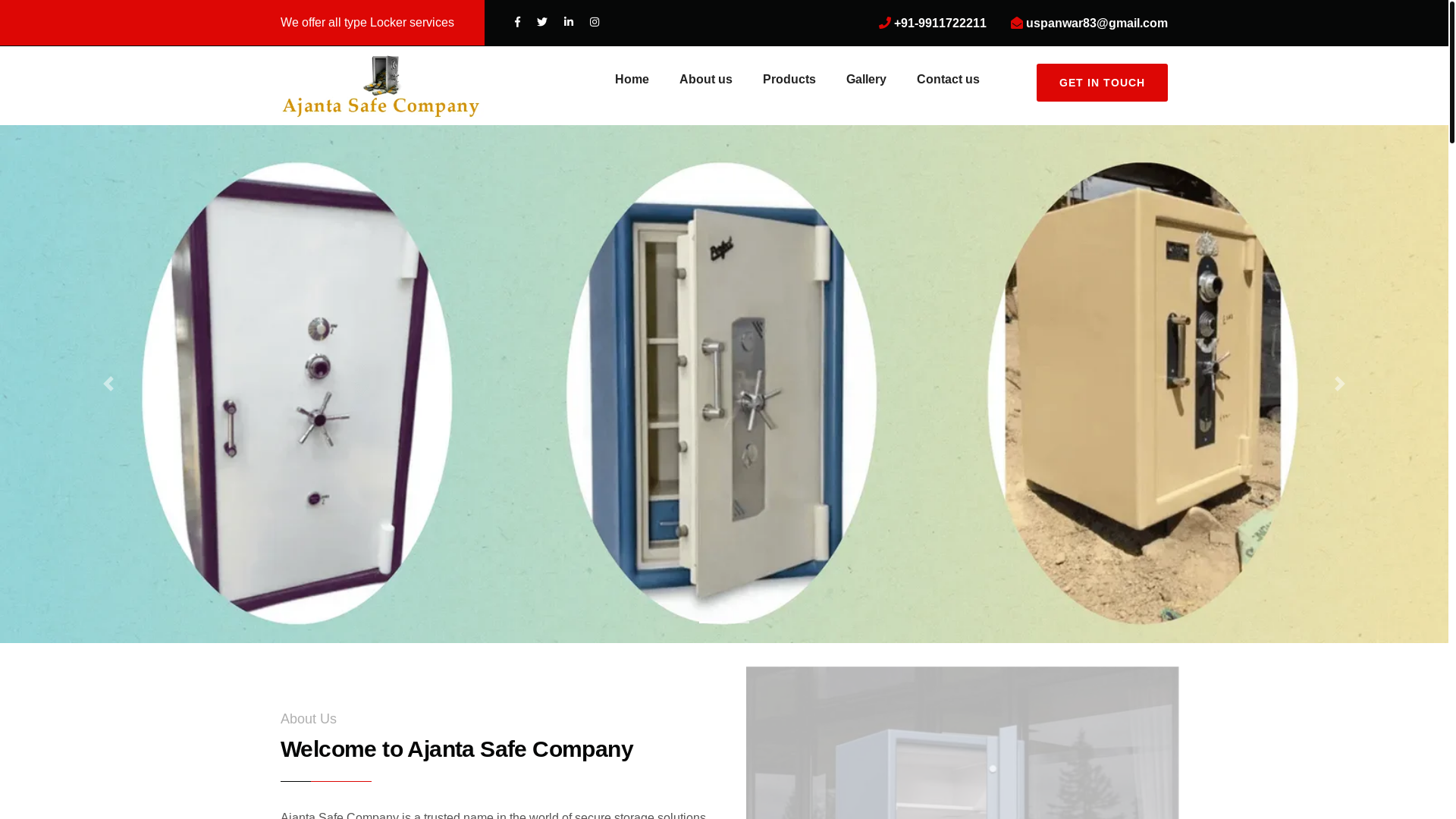 website screenshot of https://ajantasafecompany.com/
