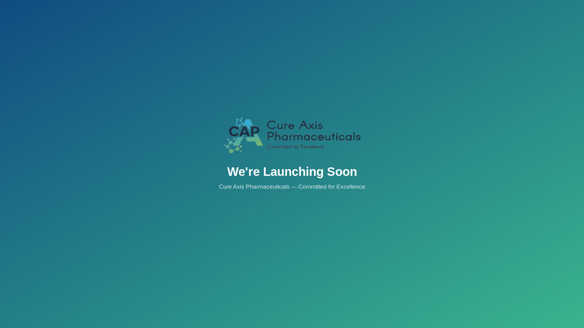 website screenshot of https://cureaxispharmaceuticals.com/