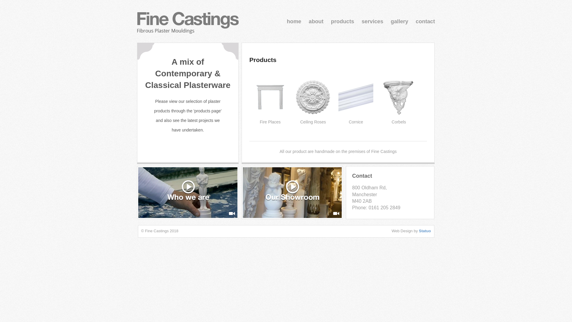 website screenshot of https://finecastings.co.uk