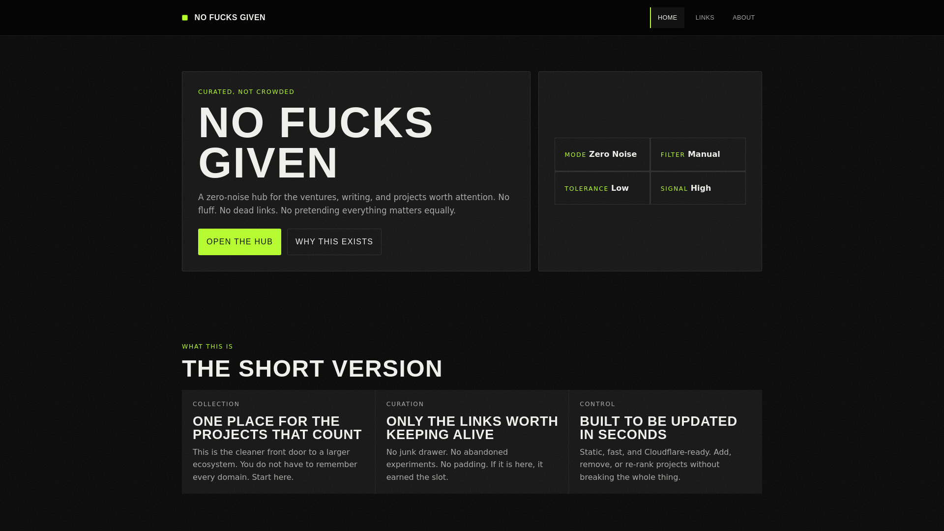 website screenshot of https://nofucksgiven.pages.dev/