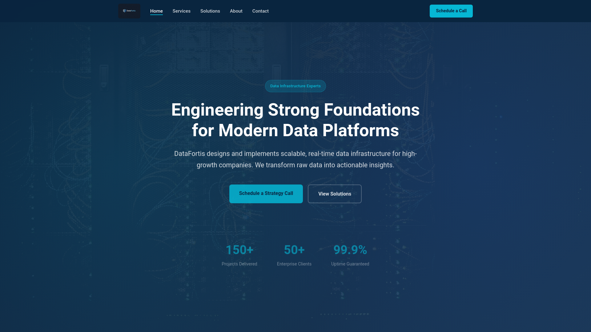 website screenshot of https://datafortis.in