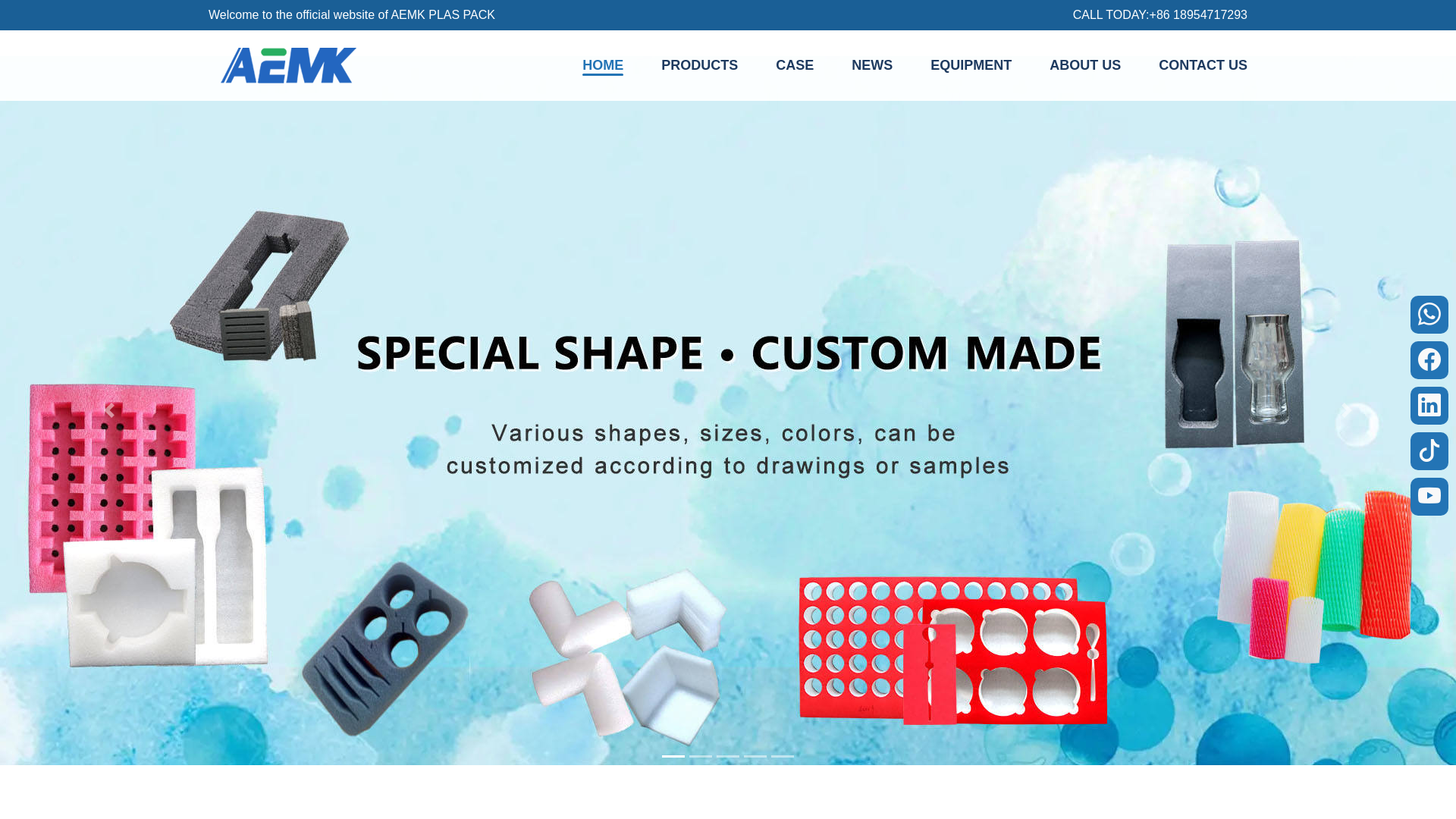 website screenshot of https://aemkplaspack.com/