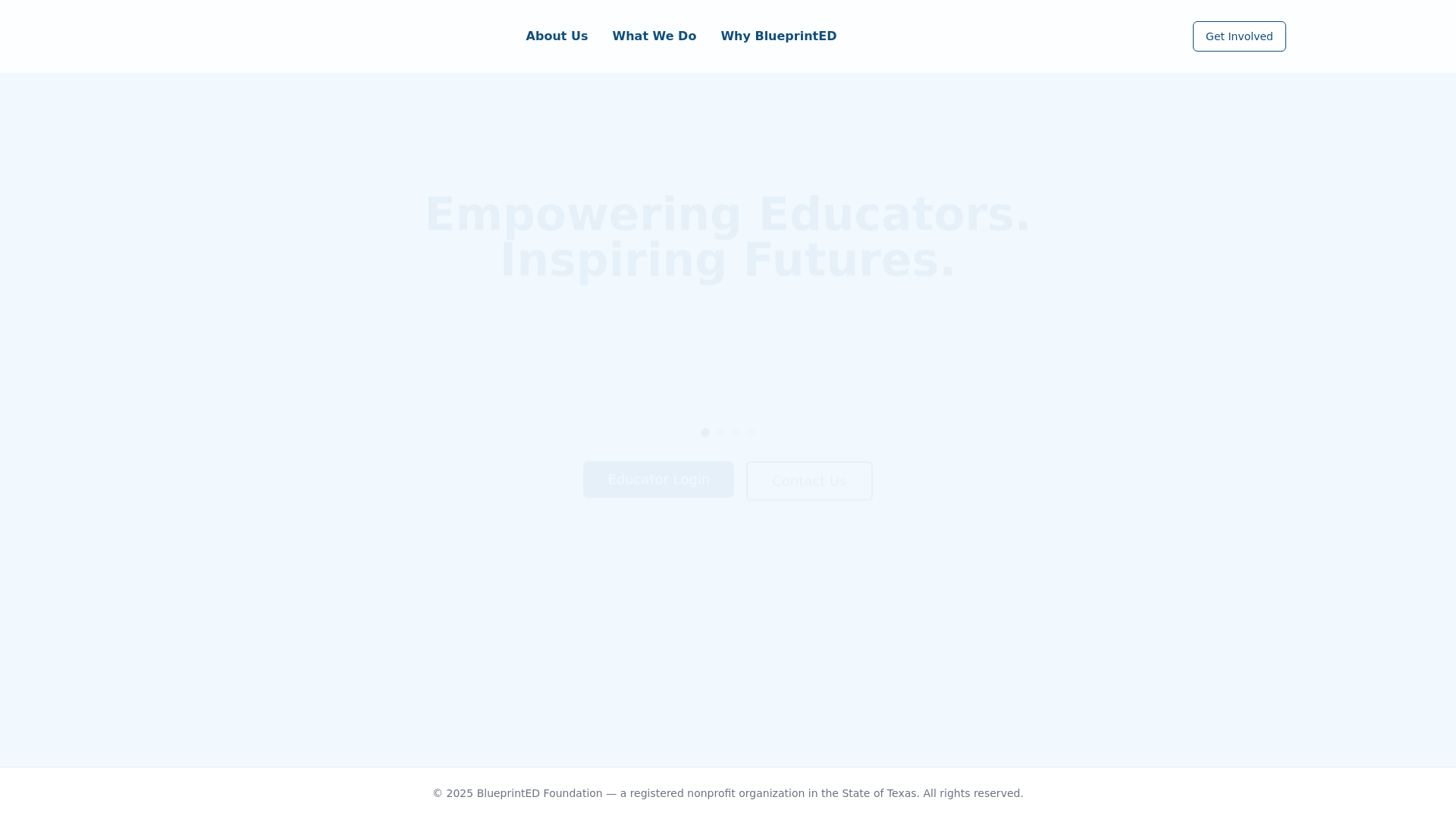website screenshot of https://blueprintedfoundation.com/