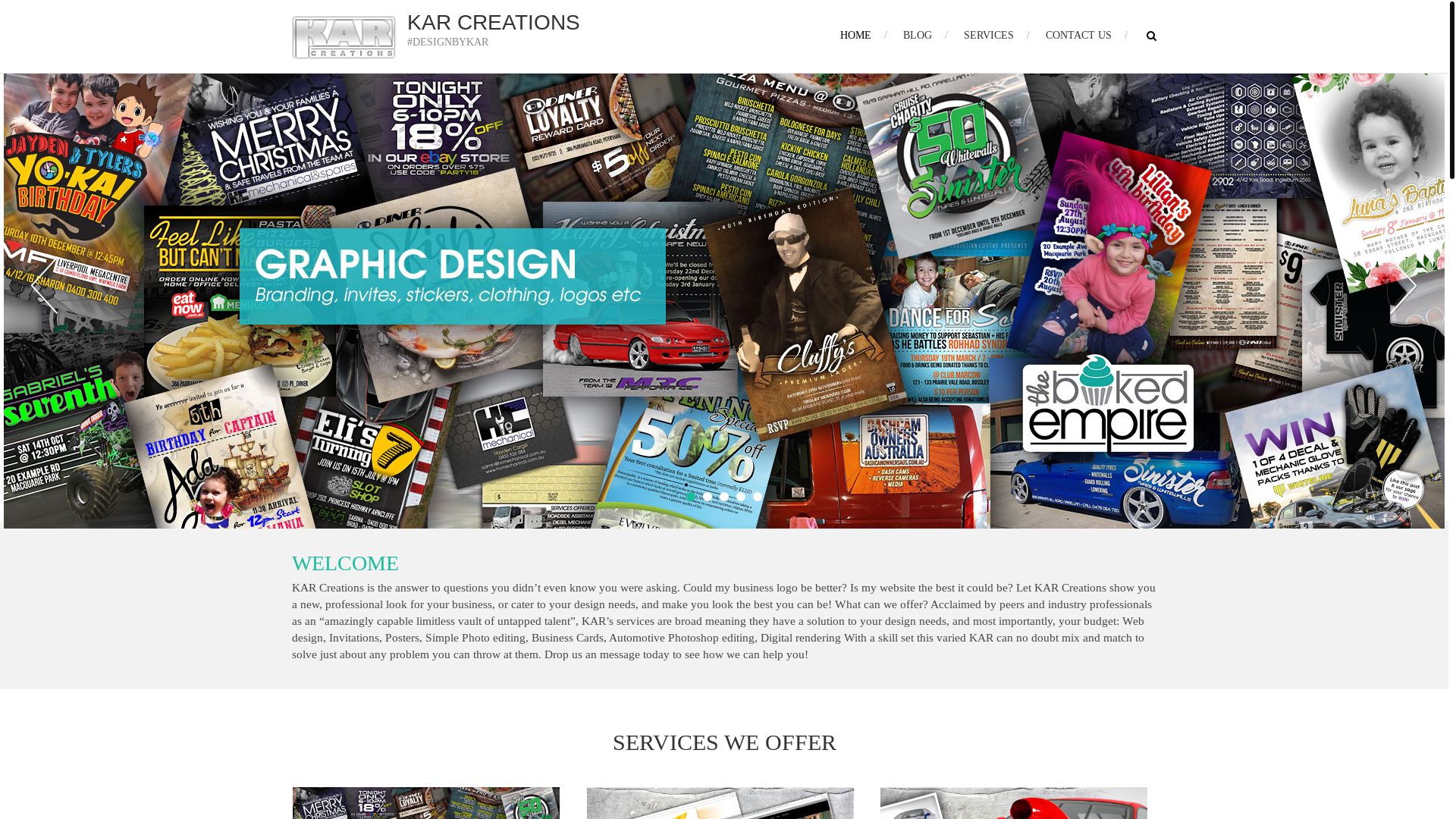 website screenshot of https://karcreations.online/