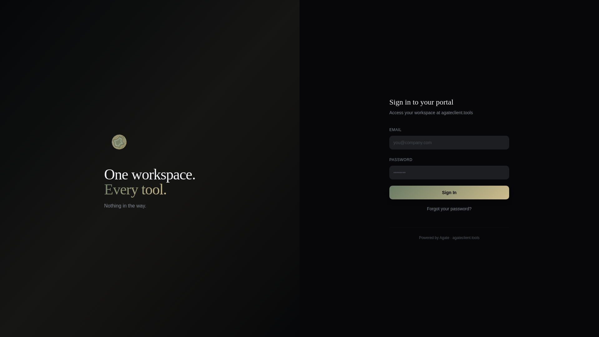 website screenshot of https://agateclient.tools/