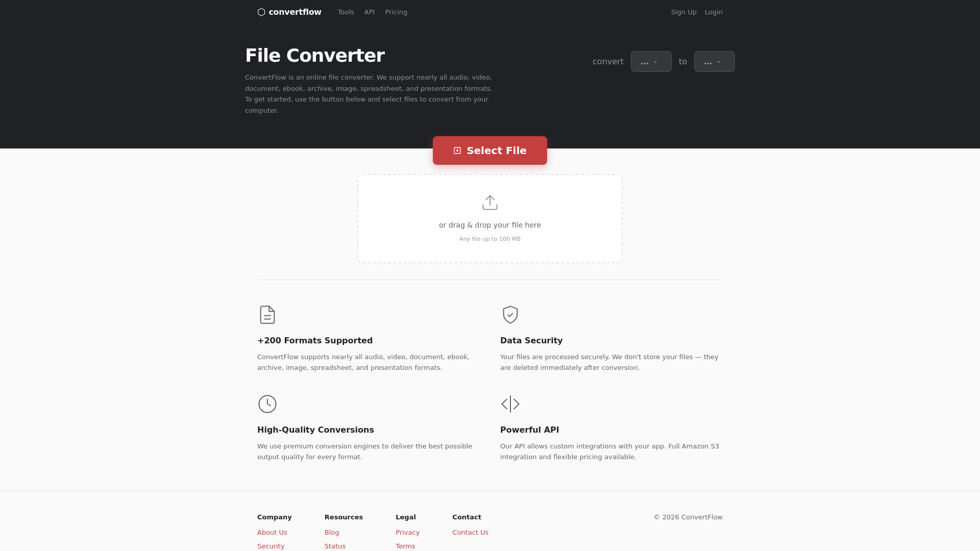 website screenshot of https://convertflow.click/