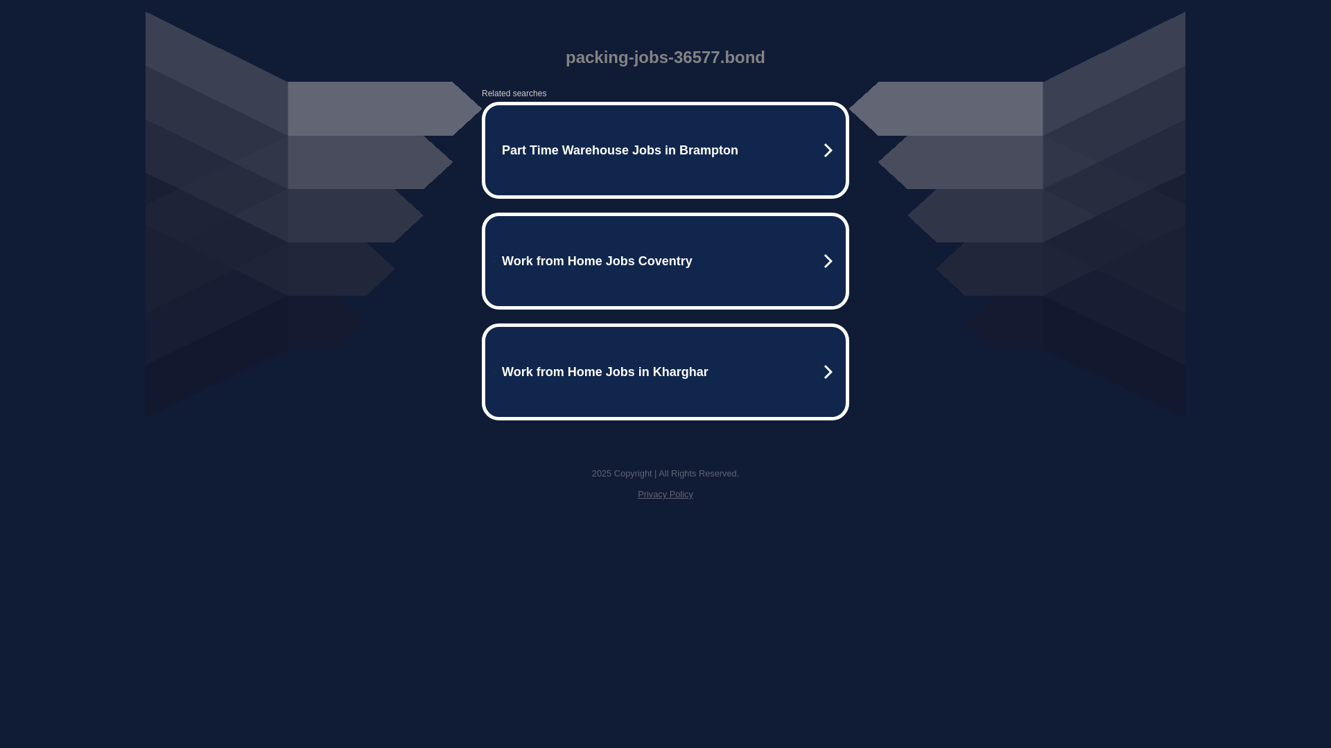 website screenshot of https://packing-jobs-36577.bond/