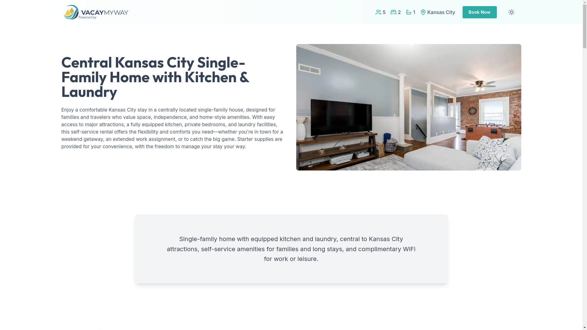 website screenshot of https://excitedkc.rentals/