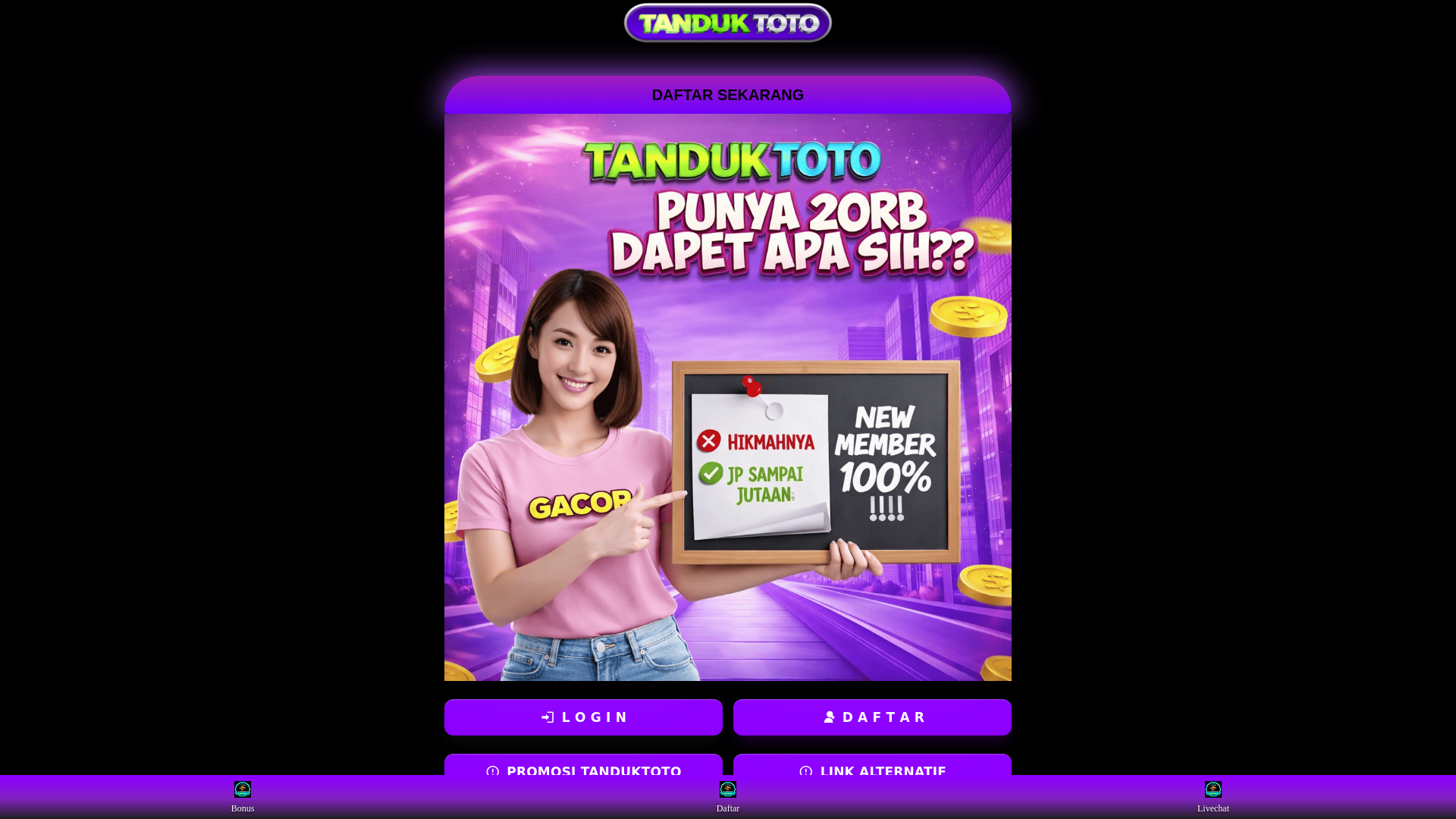 website screenshot of https://jackpot-tanduktoto.pages.dev/