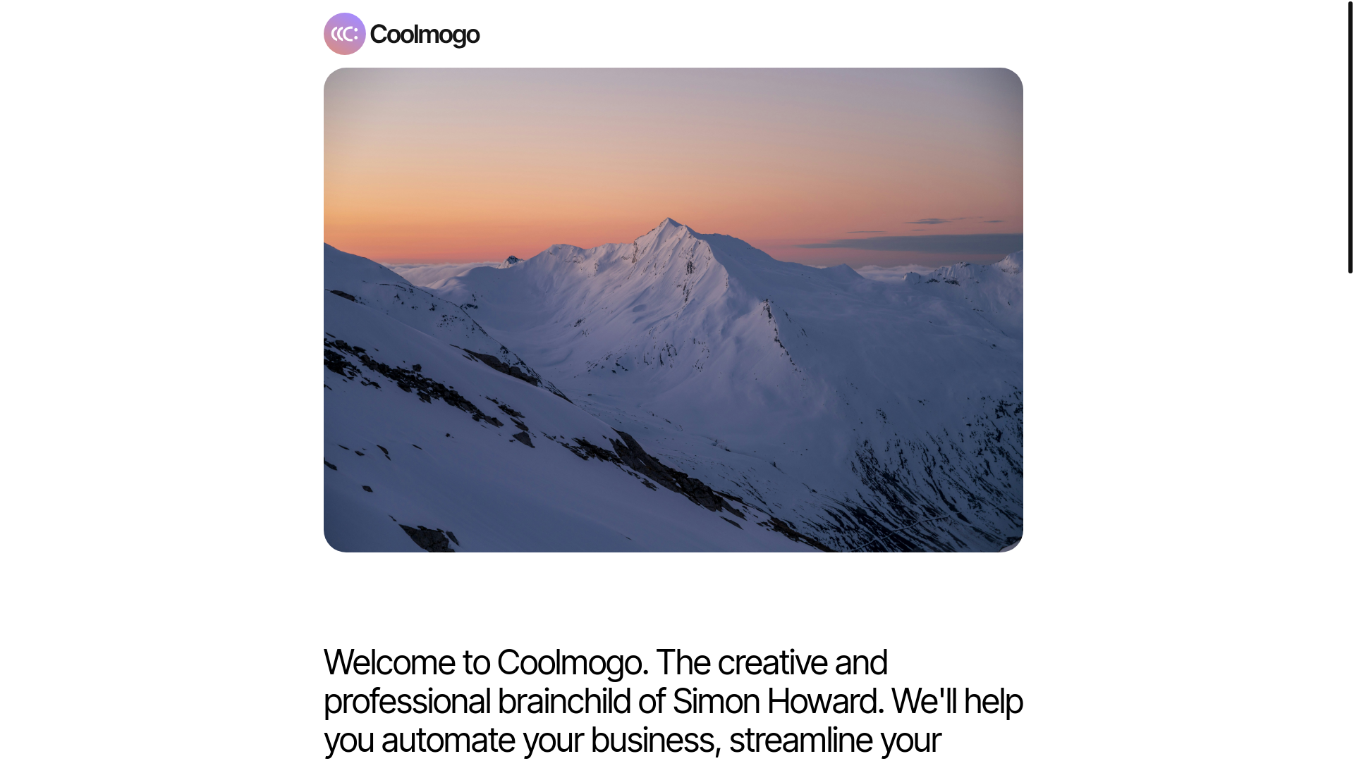 website screenshot of https://coolmogo.au/