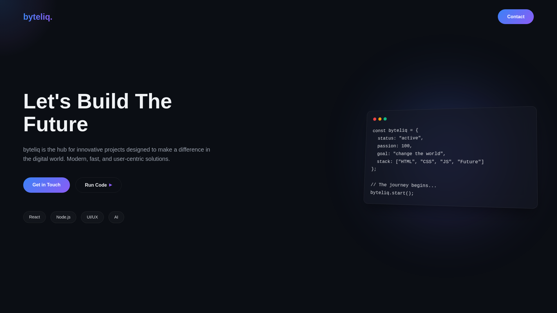 website screenshot of https://byteliq-web.pages.dev/